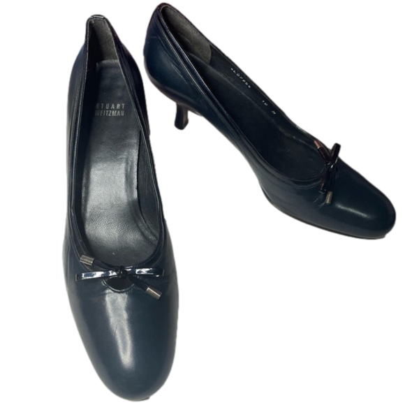 2X STUART WEITZMAN Two Pairs of Shoes: One NAVY + One BLACK, both size 8.5 - Picture 3 of 10